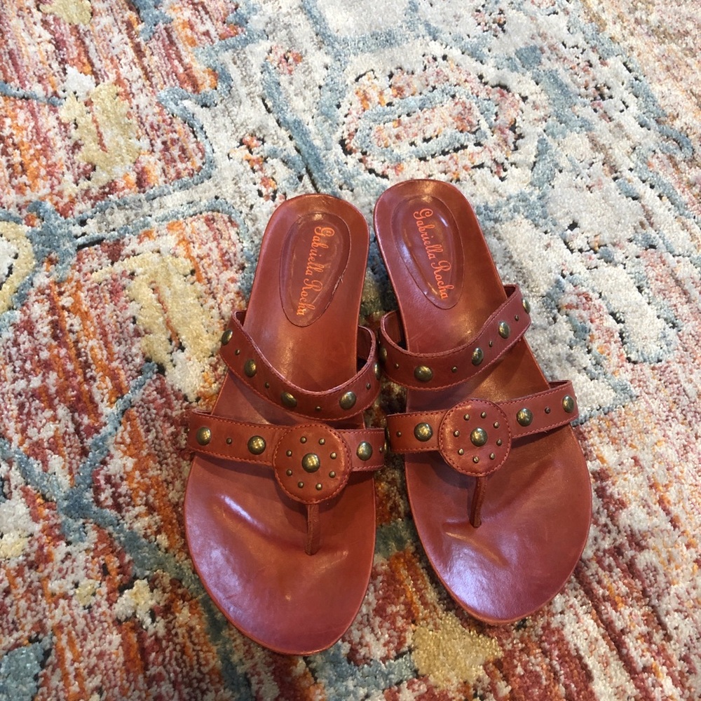 Gabriella Rocha Leather Sandals 9 - Picture 2 of 6